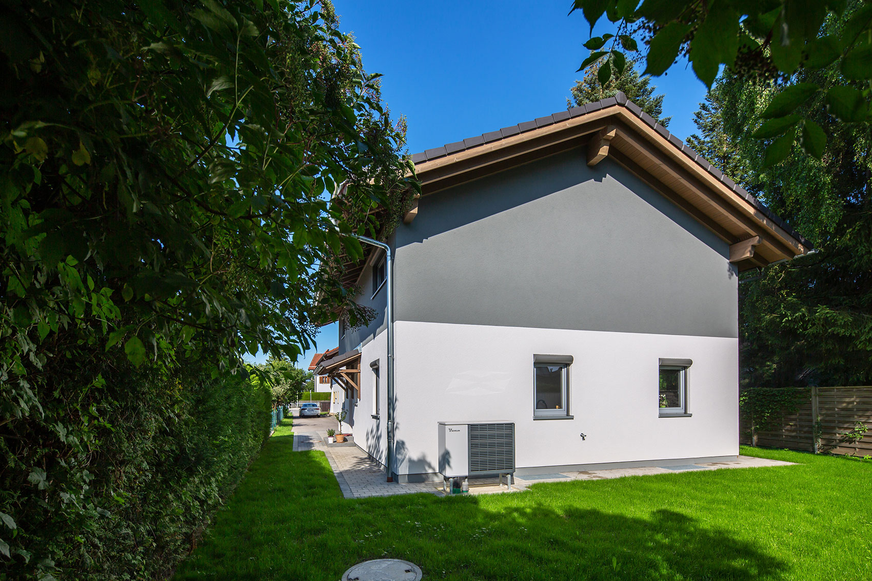 Rückansicht des Einfamilienhauses Leitensee mit Satteldach